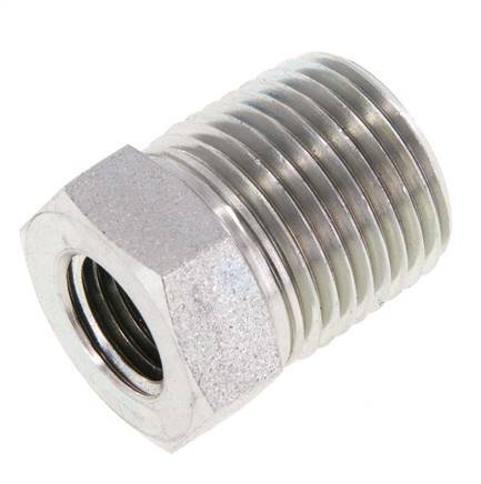 1/2'' NPT x 1/4'' NPT M/F Zinc plated Steel Reducing Ring 210 Bar - Hydraulic