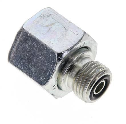 UN 13/16''-16 x UNF 9/16''-18 F/M Zinc plated Steel Reducing Adapter ORFS 630 Bar - Hydraulic