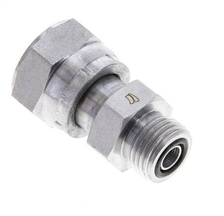 UN 13/16''-16 x UN 11/16''-16 F/M Zinc plated Steel Reducing Adapter ORFS 630 Bar - Hydraulic