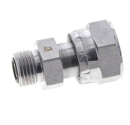 UN 13/16''-16 x UN 11/16''-16 F/M Zinc plated Steel Reducing Adapter ORFS 630 Bar - Hydraulic