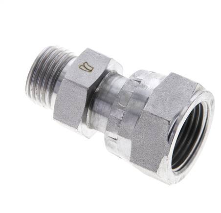 UN 13/16''-16 x UN 11/16''-16 F/M Zinc plated Steel Reducing Adapter ORFS 630 Bar - Hydraulic