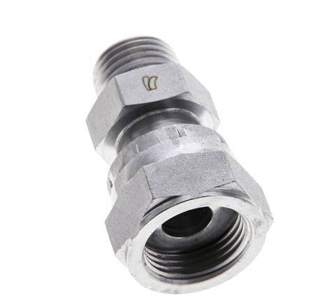 UN 13/16''-16 x UN 11/16''-16 F/M Zinc plated Steel Reducing Adapter ORFS 630 Bar - Hydraulic