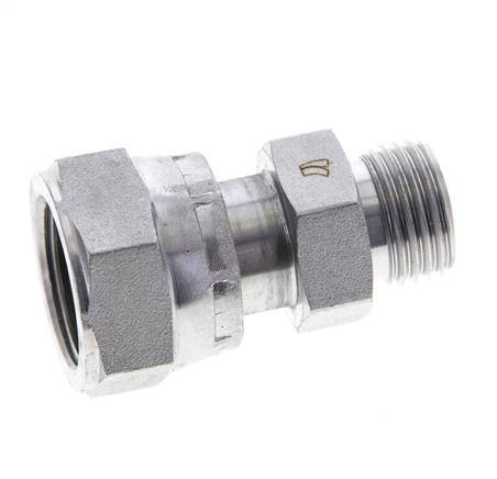 UN 13/16''-16 x UN 11/16''-16 F/M Zinc plated Steel Reducing Adapter ORFS 630 Bar - Hydraulic