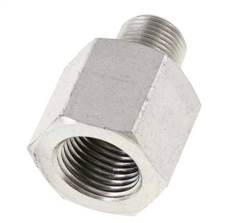 3/8'' NPT x 1/2'' NPT M/F Zinc plated Steel Reducing Ring 210 Bar - Hydraulic