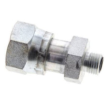 UNS 1''-14 x UNF 9/16''-18 F/M Zinc plated Steel Reducing Adapter ORFS 400 Bar - Hydraulic