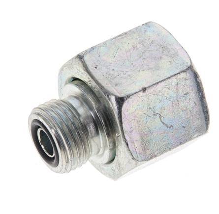 UNS 1''-14 x UN 11/16''-16 F/M Zinc plated Steel Reducing Adapter ORFS 400 Bar - Hydraulic