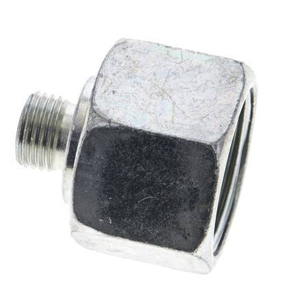 UN 1-3/16''-12 x UNF 9/16''-18 F/M Zinc plated Steel Reducing Adapter ORFS 400 Bar - Hydraulic