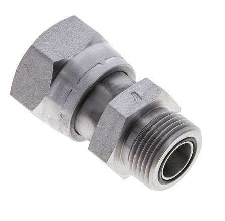 UN 1-7/16''-12 x UN 1-3/16''-12 F/M Zinc plated Steel Reducing Adapter ORFS 400 Bar - Hydraulic
