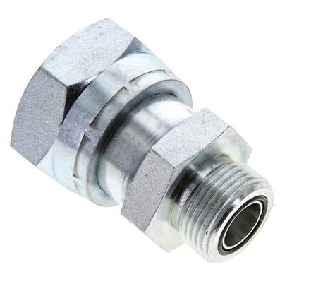 UN 1-11/16''-12 x UN 1-3/16''-12 F/M Zinc plated Steel Reducing Adapter ORFS 250 Bar - Hydraulic