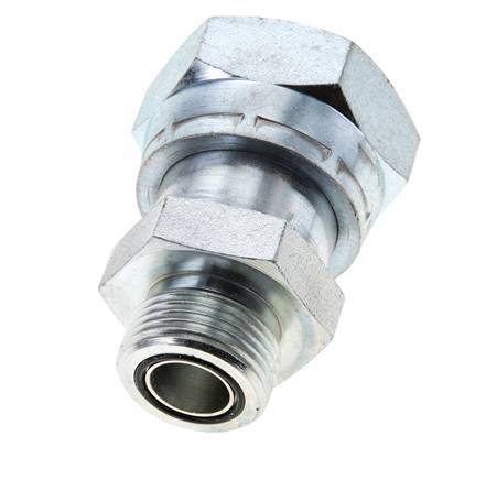 UN 1-11/16''-12 x UN 1-3/16''-12 F/M Zinc plated Steel Reducing Adapter ORFS 250 Bar - Hydraulic