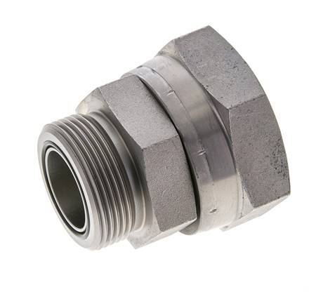 UN 2''-12 x UN 1-11/16''-12 F/M Zinc plated Steel Reducing Adapter ORFS 250 Bar - Hydraulic