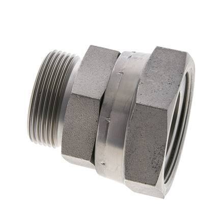 UN 2''-12 x UN 1-11/16''-12 F/M Zinc plated Steel Reducing Adapter ORFS 250 Bar - Hydraulic
