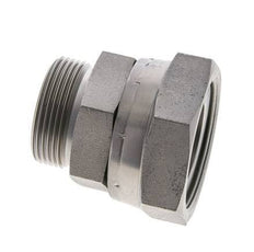 UN 2''-12 x UN 1-11/16''-12 F/M Zinc plated Steel Reducing Adapter ORFS 250 Bar - Hydraulic