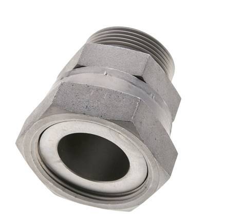 UN 2''-12 x UN 1-11/16''-12 F/M Zinc plated Steel Reducing Adapter ORFS 250 Bar - Hydraulic