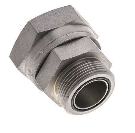 UN 2''-12 x UN 1-11/16''-12 F/M Zinc plated Steel Reducing Adapter ORFS 250 Bar - Hydraulic