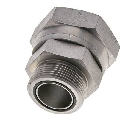 UN 2''-12 x UN 1-11/16''-12 F/M Zinc plated Steel Reducing Adapter ORFS 250 Bar - Hydraulic