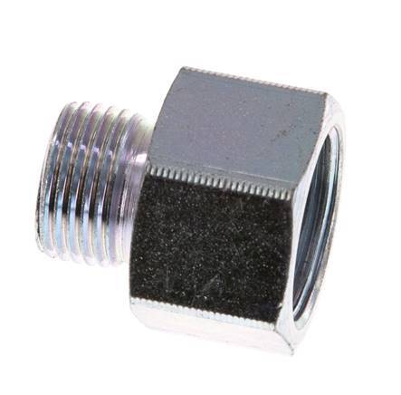 M18 x M22 M/F Zinc plated Steel Reducing Adapter 40 Bar - Hydraulic