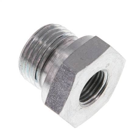 G 1/2'' x G 1/4'' M/F Zinc plated Steel Reducing Adapter 630 Bar - Hydraulic [2 Pieces]