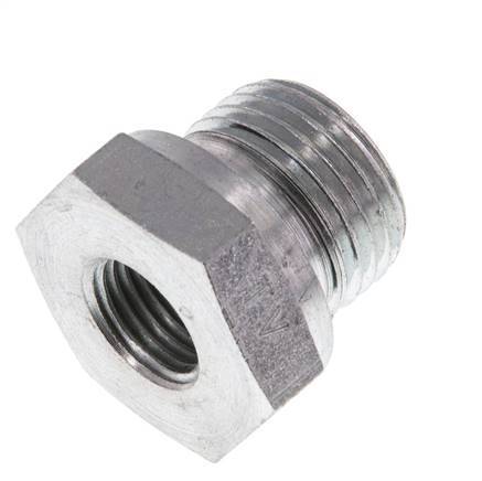 G 1/2'' x G 1/4'' M/F Zinc plated Steel Reducing Adapter 630 Bar - Hydraulic [2 Pieces]