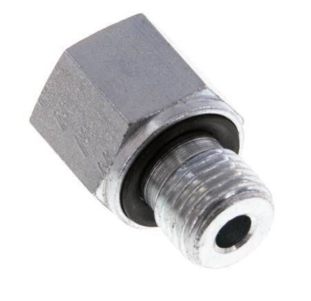 G 1/4'' x G 1/8'' M/F Zinc plated Steel Reducing Adapter 630 Bar - Hydraulic [2 Pieces]