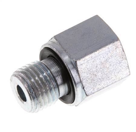 G 1/4'' x G 1/8'' M/F Zinc plated Steel Reducing Adapter 630 Bar - Hydraulic [2 Pieces]