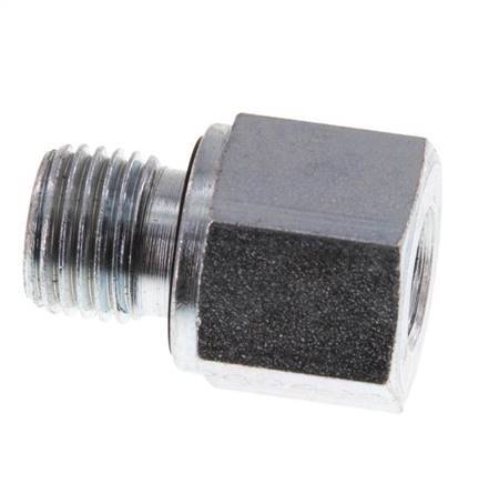 G 1/4'' x G 1/8'' M/F Zinc plated Steel Reducing Adapter 630 Bar - Hydraulic [2 Pieces]