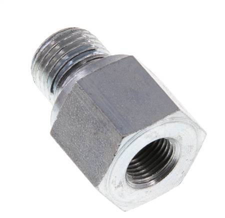 G 1/4'' x G 1/8'' M/F Zinc plated Steel Reducing Adapter 630 Bar - Hydraulic [2 Pieces]