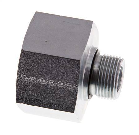 G 3/4'' x G 1 1/4'' M/F Zinc plated Steel Reducing Adapter 400 Bar - Hydraulic