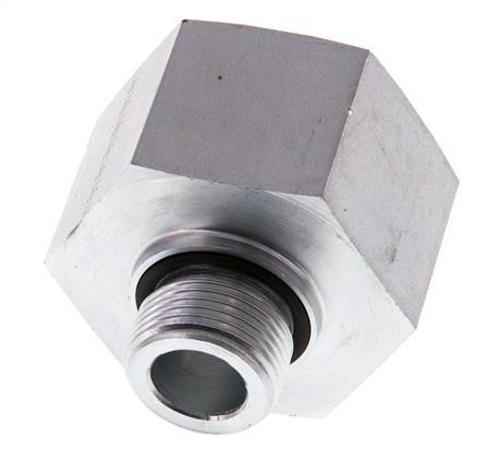 G 3/4'' x G 1 1/4'' M/F Zinc plated Steel Reducing Adapter 400 Bar - Hydraulic