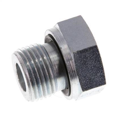 G 3/8'' x G 1/8'' M/F Zinc plated Steel Reducing Adapter 630 Bar - Hydraulic [2 Pieces]