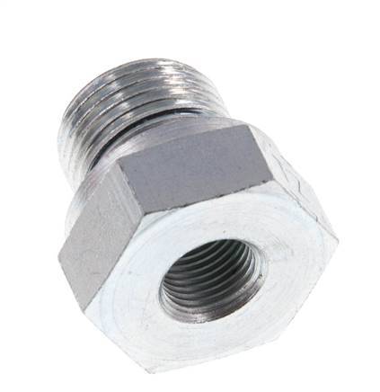 G 3/8'' x G 1/8'' M/F Zinc plated Steel Reducing Adapter 630 Bar - Hydraulic [2 Pieces]