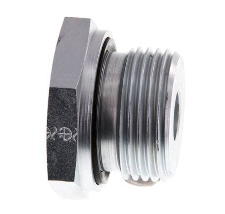 G 1'' x G 1/4'' M/F Zinc plated Steel Reducing Adapter 400 Bar - Hydraulic