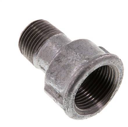 R 1/2'' x Rp 3/4'' M/F Zinc plated Cast iron Reducing Adapter 25 Bar [2 Pieces]
