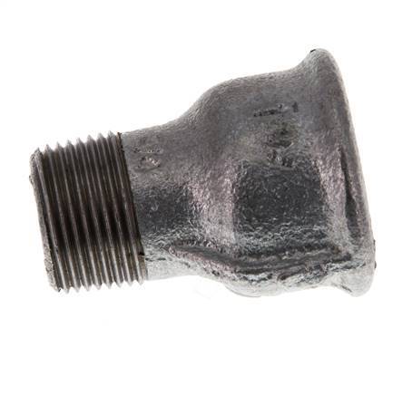 R 3/4'' x Rp 1'' M/F Zinc plated Cast iron Reducing Adapter 25 Bar [2 Pieces]
