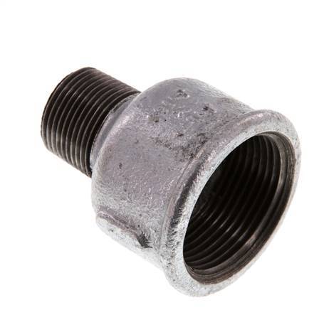 R 3/4'' x Rp 1 1/4'' M/F Zinc plated Cast iron Reducing Adapter 25 Bar