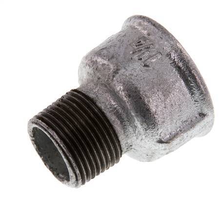 R 1'' x Rp 1 1/4'' M/F Zinc plated Cast iron Reducing Adapter 25 Bar