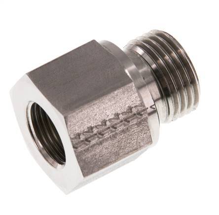 G 1/2'' x G 3/8'' M/F Stainless steel Reducing Adapter 630 Bar - Hydraulic
