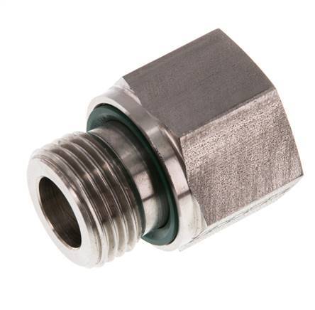 G 1/2'' x G 3/8'' M/F Stainless steel Reducing Adapter 630 Bar - Hydraulic
