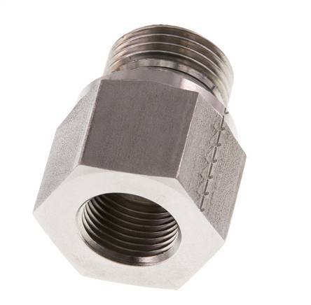 G 1/2'' x G 3/8'' M/F Stainless steel Reducing Adapter 630 Bar - Hydraulic