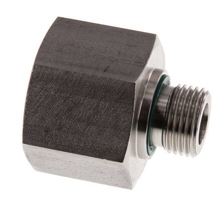 G 1/2'' x G 1'' M/F Stainless steel Reducing Adapter 400 Bar - Hydraulic