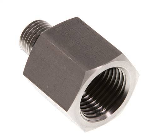G 1/4'' x G 1/2'' M/F Stainless steel Reducing Adapter 630 Bar - Hydraulic