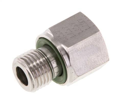 G 1/4'' x G 1/8'' M/F Stainless steel Reducing Adapter 630 Bar - Hydraulic