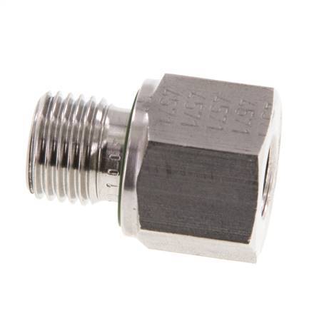 G 1/4'' x G 1/8'' M/F Stainless steel Reducing Adapter 630 Bar - Hydraulic
