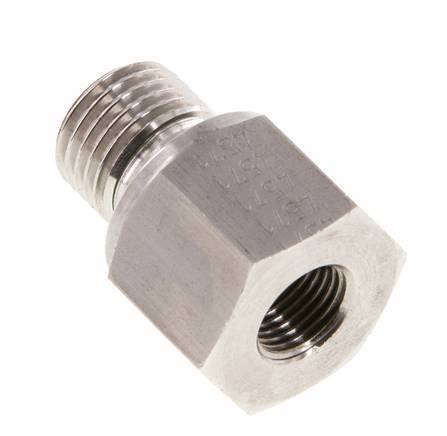 G 1/4'' x G 1/8'' M/F Stainless steel Reducing Adapter 630 Bar - Hydraulic