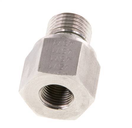 G 1/4'' x G 1/8'' M/F Stainless steel Reducing Adapter 630 Bar - Hydraulic