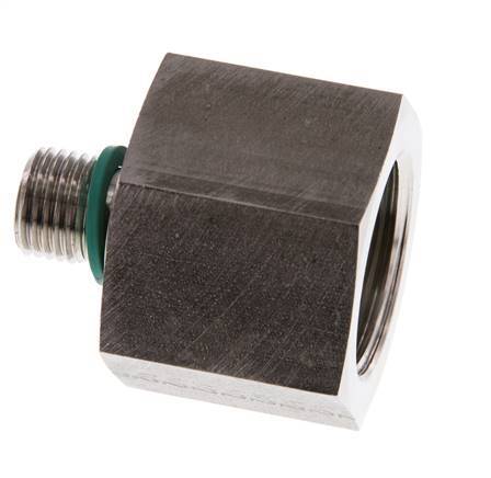 G 1/4'' x G 3/4'' M/F Stainless steel Reducing Adapter 630 Bar - Hydraulic