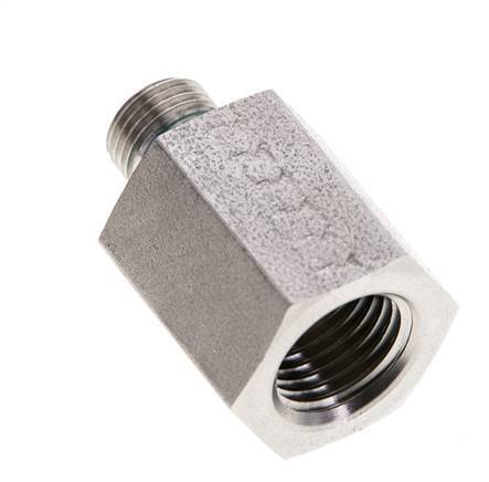 G 1/8'' x G 1/4'' M/F Stainless steel Reducing Adapter 630 Bar - Hydraulic