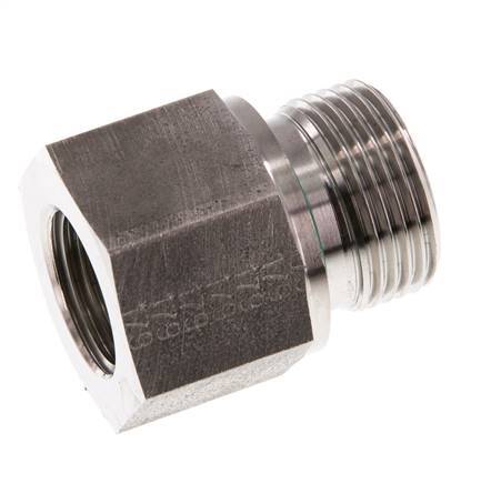 G 3/4'' x G 1/2'' M/F Stainless steel Reducing Adapter 400 Bar - Hydraulic