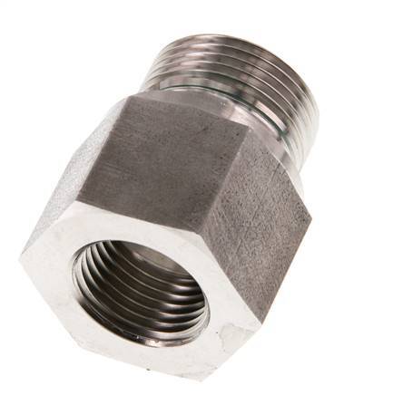 G 3/4'' x G 1/2'' M/F Stainless steel Reducing Adapter 400 Bar - Hydraulic