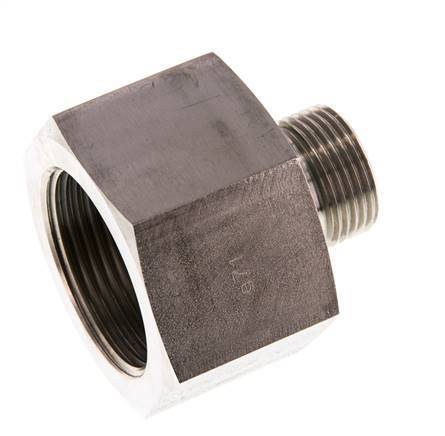 G 3/4'' x G 1 1/4'' M/F Stainless steel Reducing Adapter 400 Bar - Hydraulic
